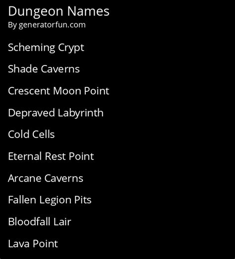 dungeon name generator.